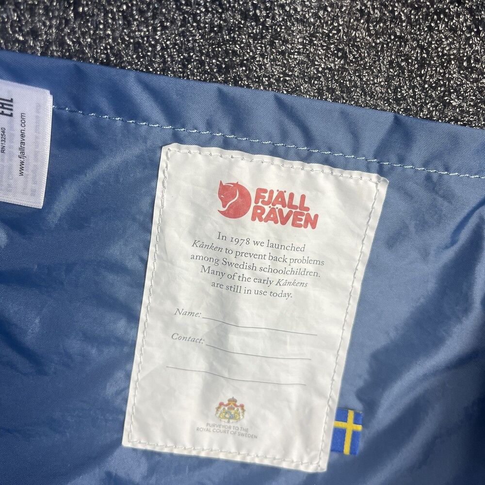Fjallraven Kanken Backpack Blue Everyday School Outdoor Compact Lightweight WORN - Picture 6 of 11